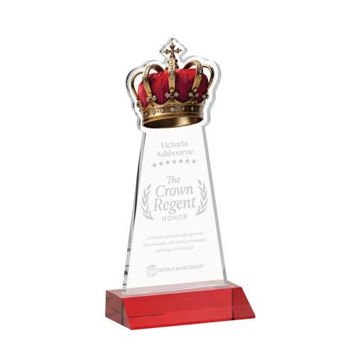 Corporate Awards - Crystal Awards - Crown Red Abstract / Misc Crystal Award