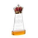 Crown Amber on Alberton Base Abstract / Misc Crystal Award