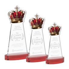 Crown Red on Alberton Base Abstract / Misc Crystal Award - Red Crystal Awards