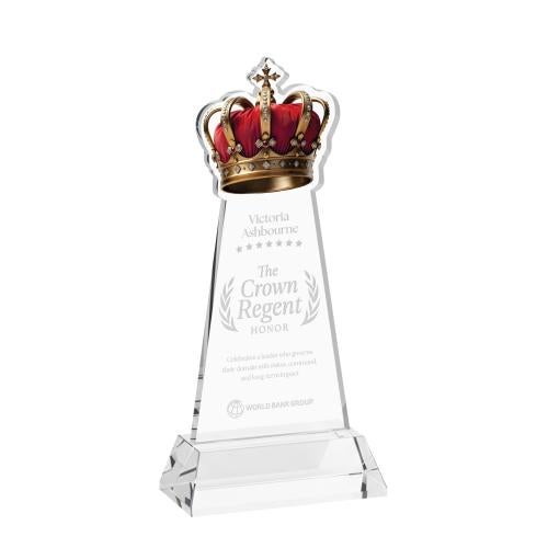 Corporate Awards - Crystal Awards - Crown Clear on Hartford Base Abstract / Misc Crystal Award