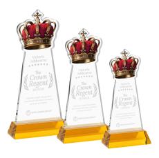 Crown Amber on Hartford Base Abstract / Misc Crystal Award - Newest Additions