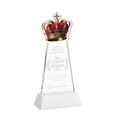 Corporate Awards - Crystal Awards - Crown White on Hartford Base Abstract / Misc Crystal Award