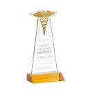 Caduceus Amber Abstract / Misc Crystal Award