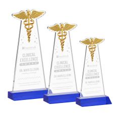 Caduceus Blue Abstract / Misc Crystal Award - Corporate Awards
