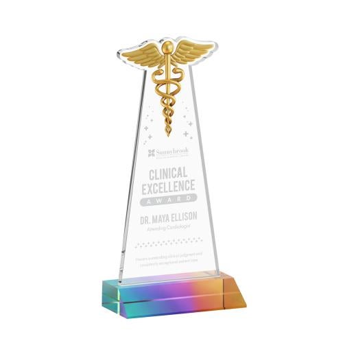 Corporate Awards - Crystal Awards - Caduceus Prismatic Abstract / Misc Crystal Award
