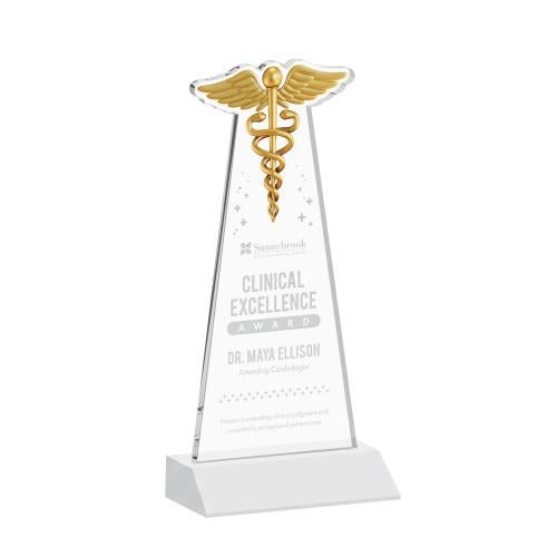 Corporate Awards - Crystal Awards - Caduceus White Abstract / Misc Crystal Award