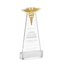 Caduceus Clear on Alberton Base Abstract / Misc Crystal Award