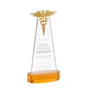 Caduceus Amber on Alberton Base Abstract / Misc Crystal Award
