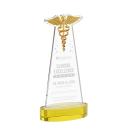 Caduceus Gold on Alberton Base Abstract / Misc Crystal Award