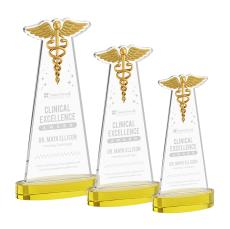 Caduceus Gold on Alberton Base Abstract / Misc Crystal Award - Corporate Awards