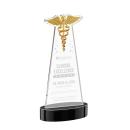 Caduceus Black on Alberton Base Abstract / Misc Crystal Award
