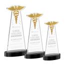 Caduceus Black on Alberton Base Abstract / Misc Crystal Award