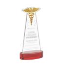 Caduceus Red on Alberton Base Abstract / Misc Crystal Award