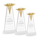 Caduceus White on Alberton Base Abstract / Misc Crystal Award