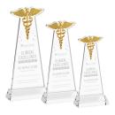 Caduceus Clear on Hartford Base Abstract / Misc Crystal Award