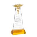 Caduceus Amber on Hartford Base Abstract / Misc Crystal Award