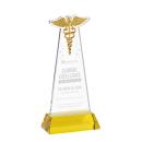 Caduceus Gold on Hartford Base Abstract / Misc Crystal Award