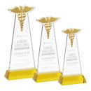 Caduceus Gold on Hartford Base Abstract / Misc Crystal Award