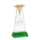 Caduceus Green on Hartford Base Abstract / Misc Crystal Award