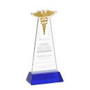 Caduceus Blue on Hartford Base Abstract / Misc Crystal Award