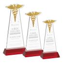 Caduceus Red on Hartford Base Abstract / Misc Crystal Award