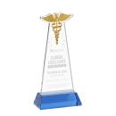 Caduceus Sky Blue on Hartford Base Abstract / Misc Crystal Award