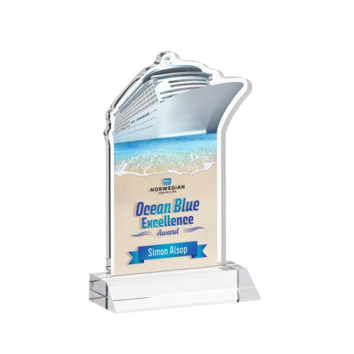 Corporate Awards - Crystal Awards - Voyager Full Color Clear Abstract / Misc Crystal Award