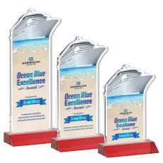 Voyager Full Color Red Abstract / Misc Crystal Award - Glass Awards