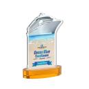 Voyager Full Color Amber on Alberton Base Abstract / Misc Crystal Award