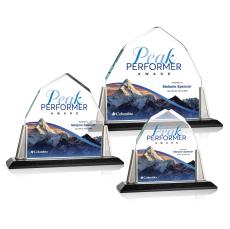 Avalon Full Color Pewter Arch & Crescent Crystal Award - Metal Awards