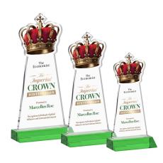 Crown Full Color Green Abstract / Misc Crystal Award - Glass Awards