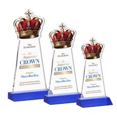 Crown Full Color Blue Abstract / Misc Crystal Award - Glass Awards