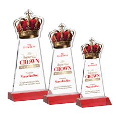 Crown Full Color Red Abstract / Misc Crystal Award - Colored Glass Awards