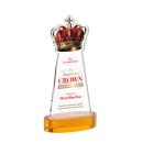 Crown Full Color Amber on Alberton Base Abstract / Misc Crystal Award
