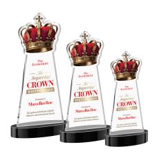 Crown Full Color Black on Alberton Base Abstract / Misc Crystal Award - Newest Additions