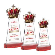 Crown Full Color Red on Alberton Base Abstract / Misc Crystal Award - Red Crystal Awards