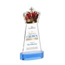 Crown Full Color Sky Blue on Alberton Base Abstract / Misc Crystal Award