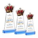 Crown Full Color Sky Blue on Alberton Base Abstract / Misc Crystal Award
