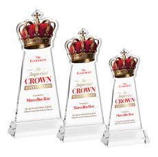 Crown Full Color Clear on Hartford Base Abstract / Misc Crystal Award - Newest Additions
