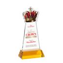 Crown Full Color Amber on Hartford Base Abstract / Misc Crystal Award