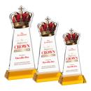 Crown Full Color Amber on Hartford Base Abstract / Misc Crystal Award