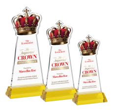 Crown Full Color Gold on Hartford Base Abstract / Misc Crystal Award - Newest Additions