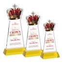 Crown Full Color Gold on Hartford Base Abstract / Misc Crystal Award