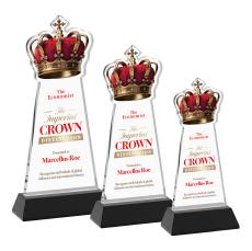 Crown Full Color Black on Hartford Base Abstract / Misc Crystal Award - Newest Additions