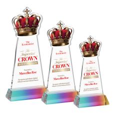 Crown Full Color Prismatic on Hartford Base Abstract / Misc Crystal Award - Newest Additions