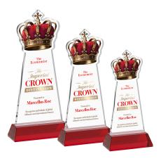 Crown Full Color Red on Hartford Base Abstract / Misc Crystal Award - Red Crystal Awards