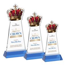 Crown Full Color Sky Blue on Hartford Base Abstract / Misc Crystal Award - Newest Additions