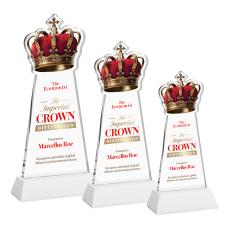 Crown Full Color White on Hartford Base Abstract / Misc Crystal Award - Newest Additions