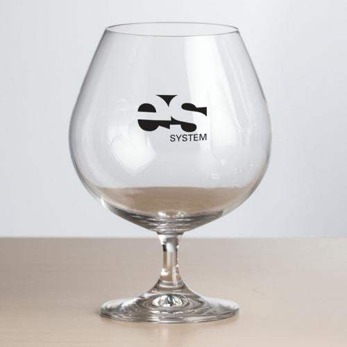 Corporate Gifts, Recognition Gifts and Desk Accessories - Etched Barware - Wine Glasses - Woodbridge Brandy Taster - Imprinted 24oz