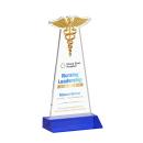 Caduceus Full Color Blue Abstract / Misc Crystal Award